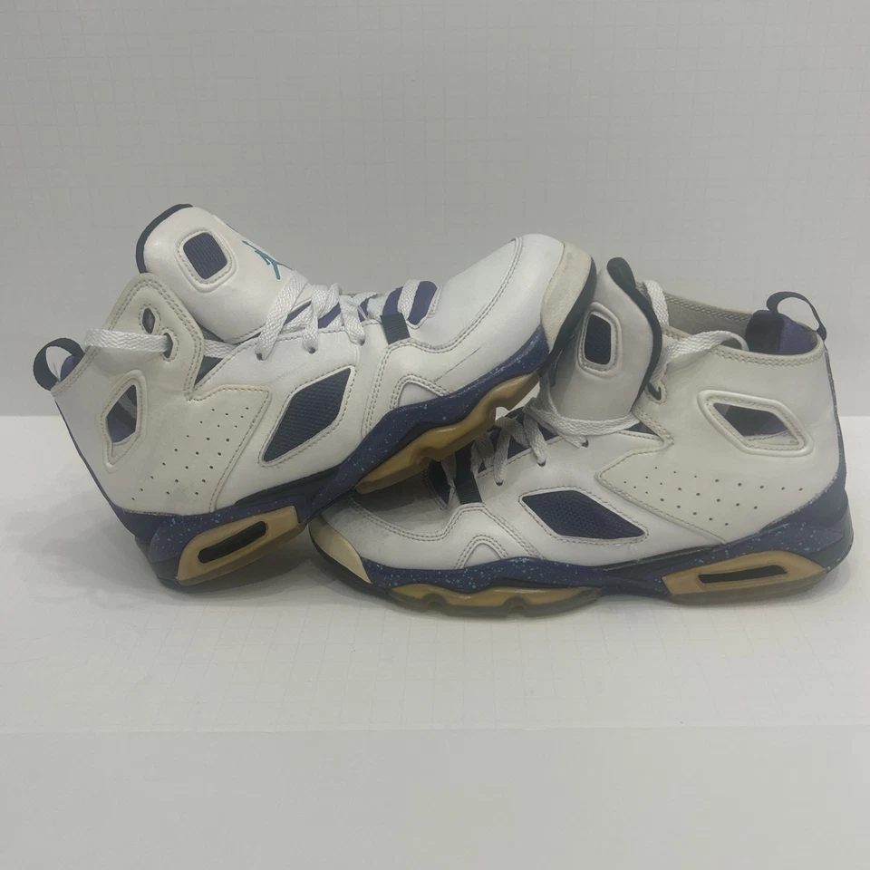 Nike Air Jordan Flight Club '91 Juvenil Blanco Púrpura Zapatos 555472-108 Talla 6.5Y Foto 3 de 4