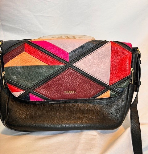 Fossil Leather Patchwork Colorblock Crossbody Bag… - image 15