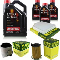 Inspektionspaket 8L Motul 8100 X-Clean+ 5W-30 FüR Audi Q5 SQ5 TDI Quattro 3.0