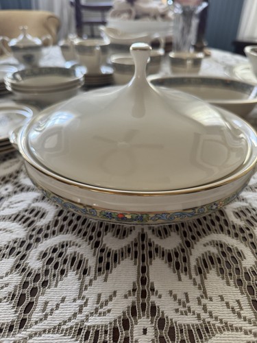 Autunno fine Cina da 9" ciotola rotonda coperta per verdure con coperchio