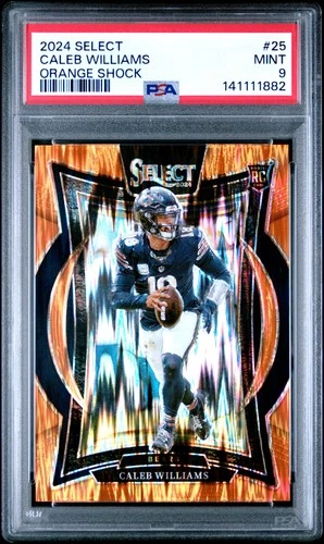 2024 PANINI SELECT ORANGE SHOCK #25 CALEB WILLIAMS ROOKIE RC 186/499 PSA 9