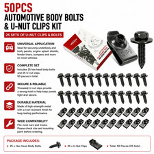 50PCS Automotive U-Nut Clips  Body Bolts Kit for Fender Bumper Splash Shield