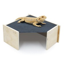 2-in-1 Bearded Dragon Basking Platform with Hideout, Slate Rocks for Reptiles...