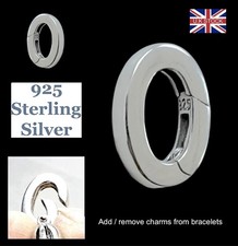 Oval Push Charm Clip Clasp 925 Sterling Silver 10x7x2mm Gate Ring Connector Bail