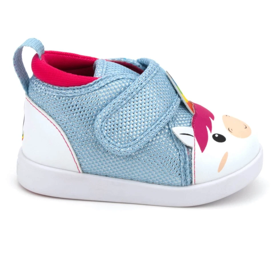 ikiki Unicorn Squeaky Toddler Shoes Version 2 | White/Sparkly Blue - Image 4 of 4