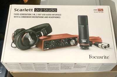Focusrite Scarlett 2i2 Studio 3rd Gen Rcording Bundle +Mic Arm Set-New Open Box