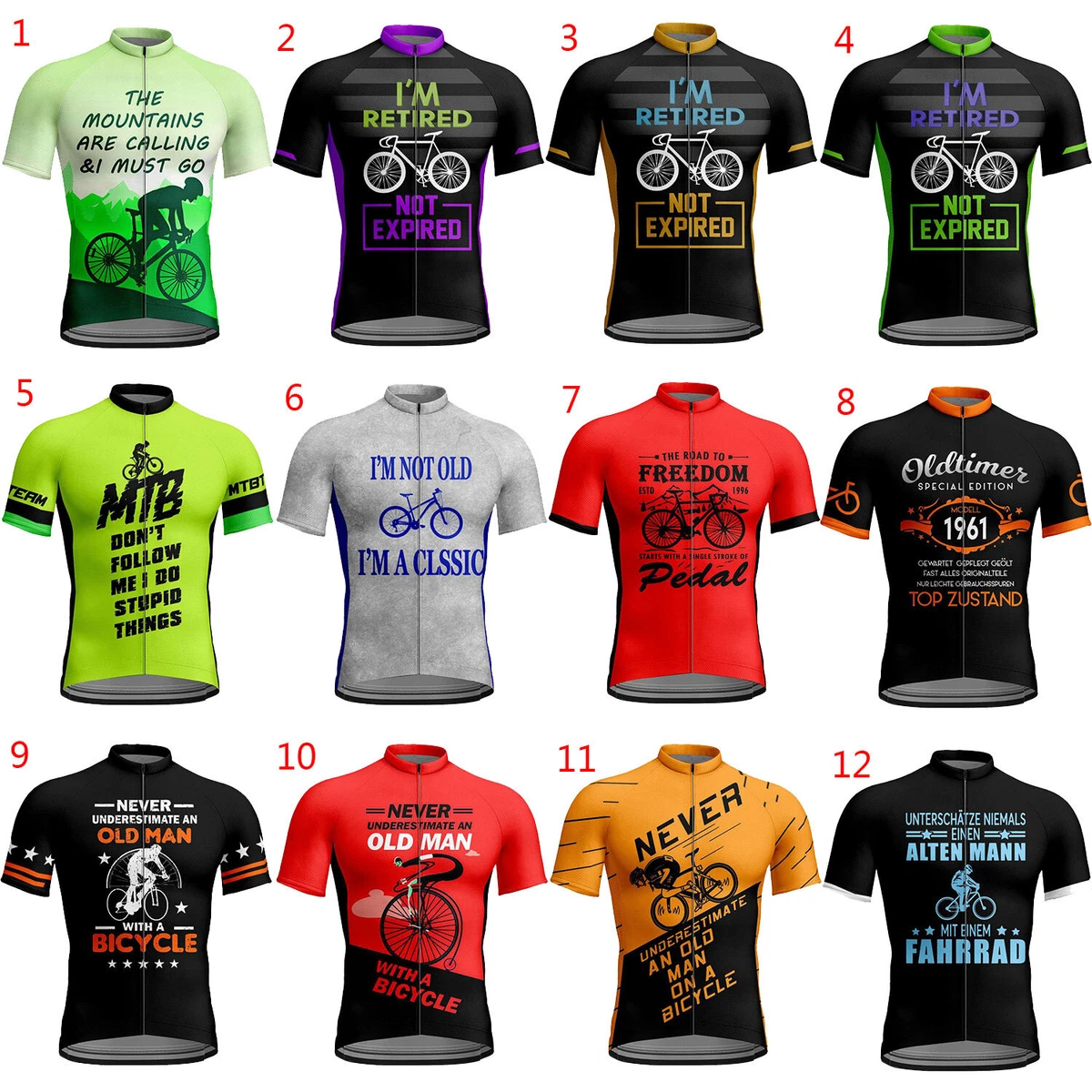 Funny Cycling Jersey Men's Bike Cycle Jersey Summer Cycling Top Bicycle  Shirt