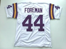 UNSIGNED CUSTOM Sewn Stitched Chuck Foreman White Jersey - M, L, XL, 2XL, 3XL