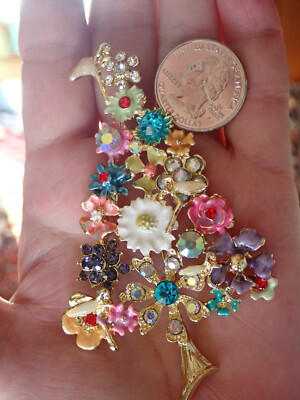 Floral Tree Christmas Brooch Pin pendant