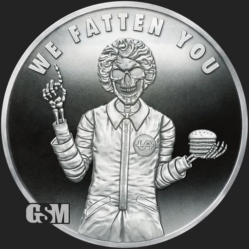 2020 1OZ We Fatten You V2 .999 Pure - Collector Round Silver Shield - LAST STOCK