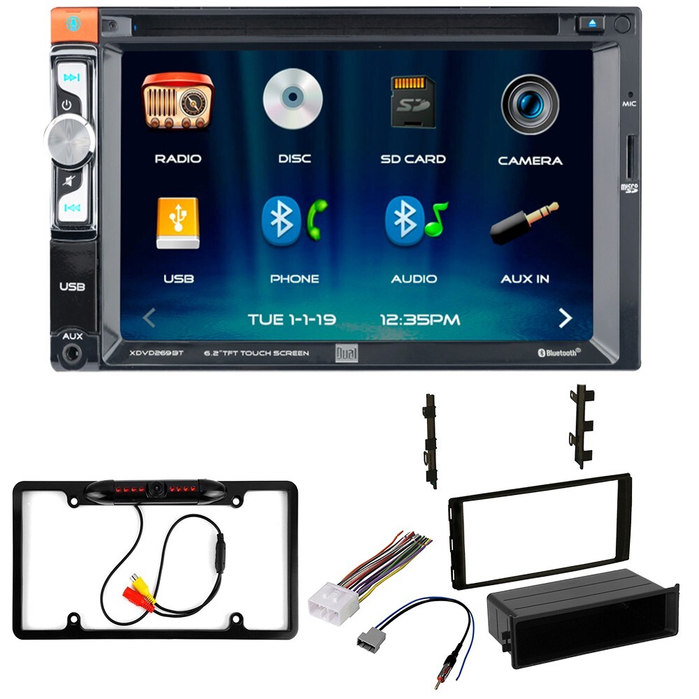 XDVD269BT Bluetooth Car Stereo, Camera + Install Kit for select