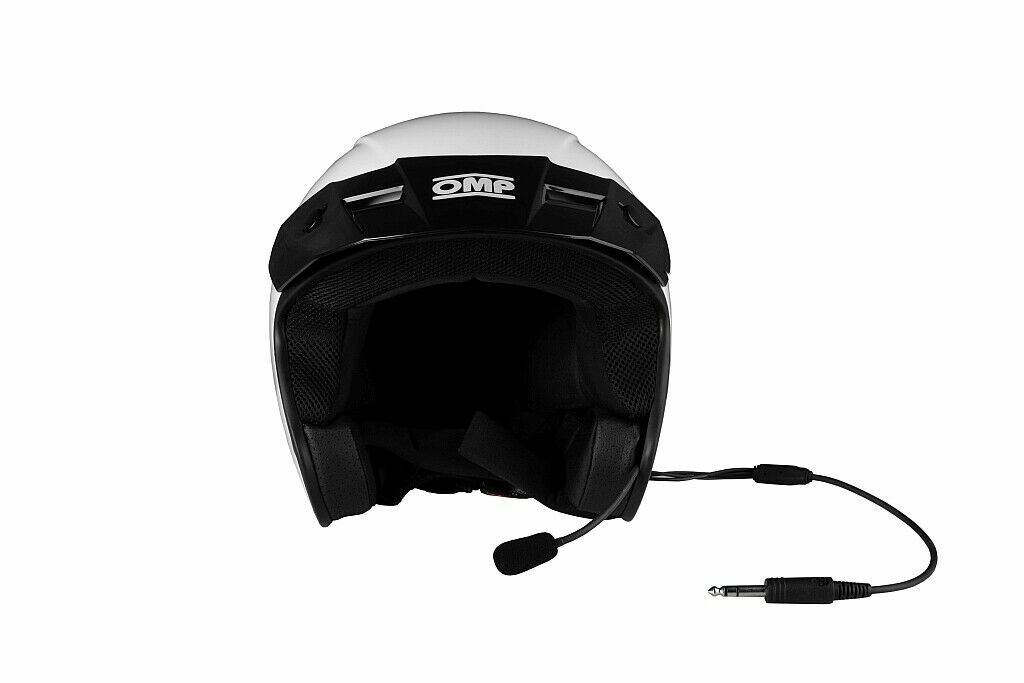 OMP Open Helmet Star-J with Headset and ZeroNoise Intercom Amplifier WHITE s: M