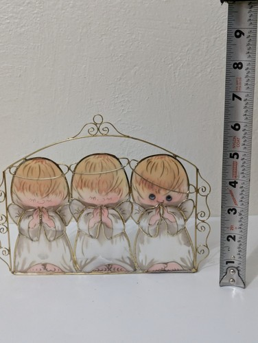Portacandele Tea Light Angeli con Halo Capiz Shell Cherubino Ornamento Natale - Foto 5 di 5