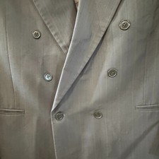 Yves Saint Laurent Double Breasted Blazer Grey Wool YSL Mens Size 46R Stunning