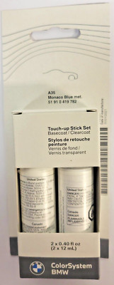 BMW Genuine Factory Touch Up Paint Set A35 Monaco Blue Metallic 51910419782