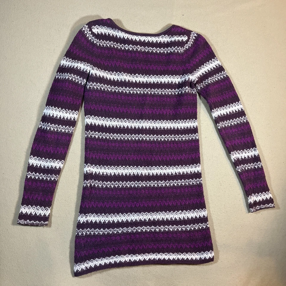 Vestido Suéter FREE PEOPLE Mujer M Nordic Fair Isle Mezcla de Lana Púrpura Elástico Foto 4 de 4