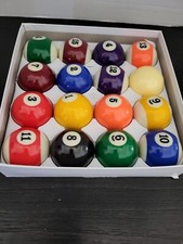 Billiards Pool Table Billiard Ball Standard Size 2-1/4" Full 16 Piece Balls Set