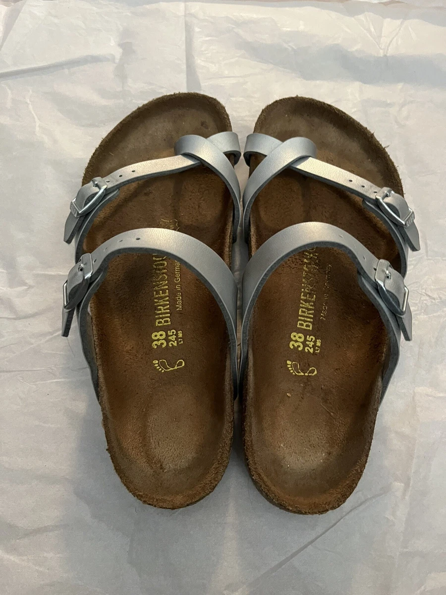 Birkenstock Mayari Graceful Silver Birko Flor 38 Regular in GUC | eBay