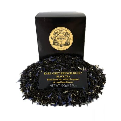 Velvety Bergamot Black Tea with Royal Blue Flowers 3.5oz Sealed Canister