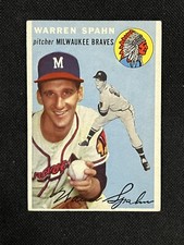 1954 Topps #20 Warren Spahn EX-MT Milwaukee Braves HOF *293