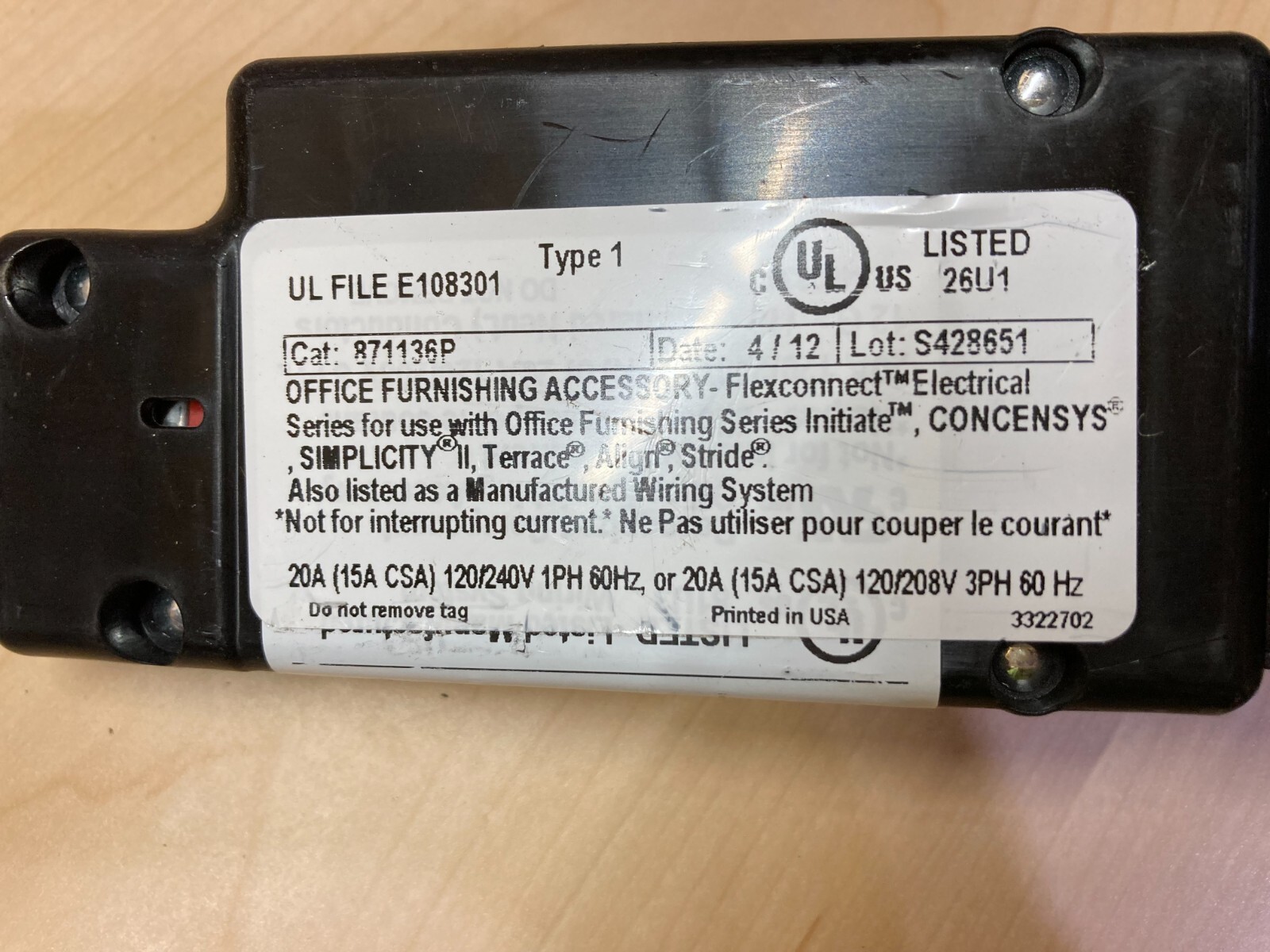 Office Furnishing Accessory Flexconnect 871136p eBay