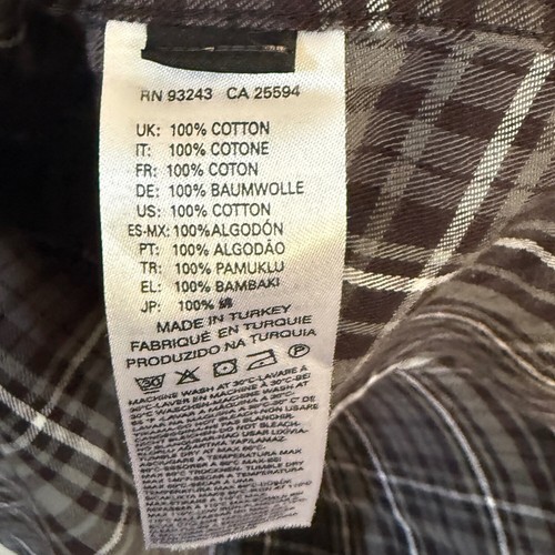 DIESEL Flannel Shirt Mens XL Grey Plaid Pearl Snap Long Sleeve Western Grunge - Picture 4 of 7