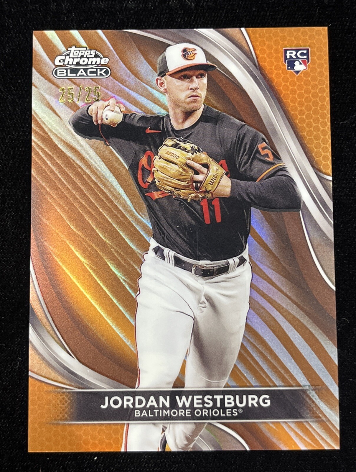 2024 Topps Chrome Black #76 Jordan Westburg Orange Refractor 25/25 Rookie