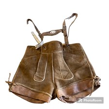 Children's Vintage Suede Leather German Lederhosen Breeches As Found Prop