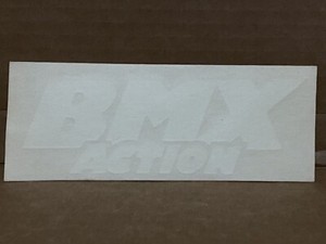 NOS BMX Action Vintage Bmx Rub On White Sticker GT03396
