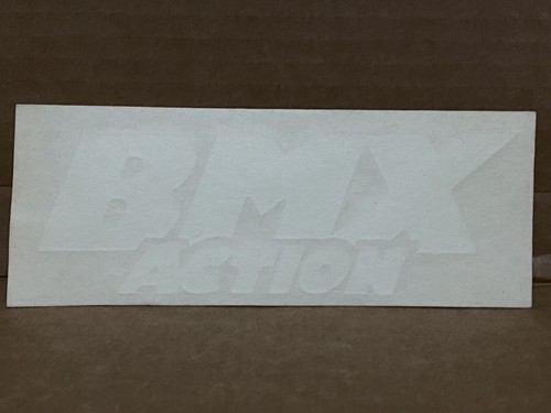 NOS BMX Action Vintage Bmx Rub On White Sticker GT03396