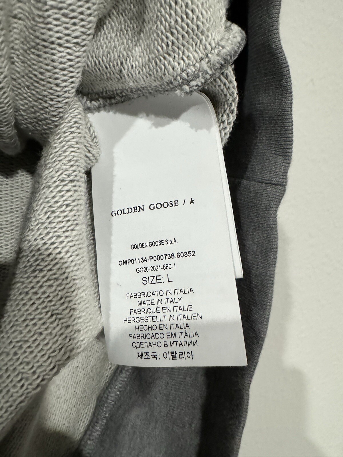 Golden Goose Deluxe Brand Crew Sweatshirt Sz L Grey / Stitched Letters image 8