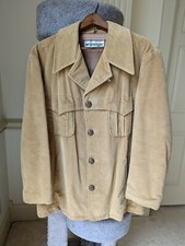 Vtg 70s McGregor Tan Corduroy Lined Western Coat Big Collar Men's Sz 44