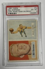 1957 Topps Football Bill Sherman #58 PSA EX-MT 6