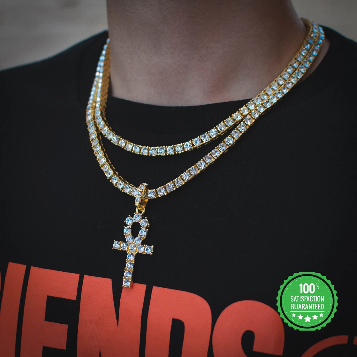 Diamond on sale ankh chain