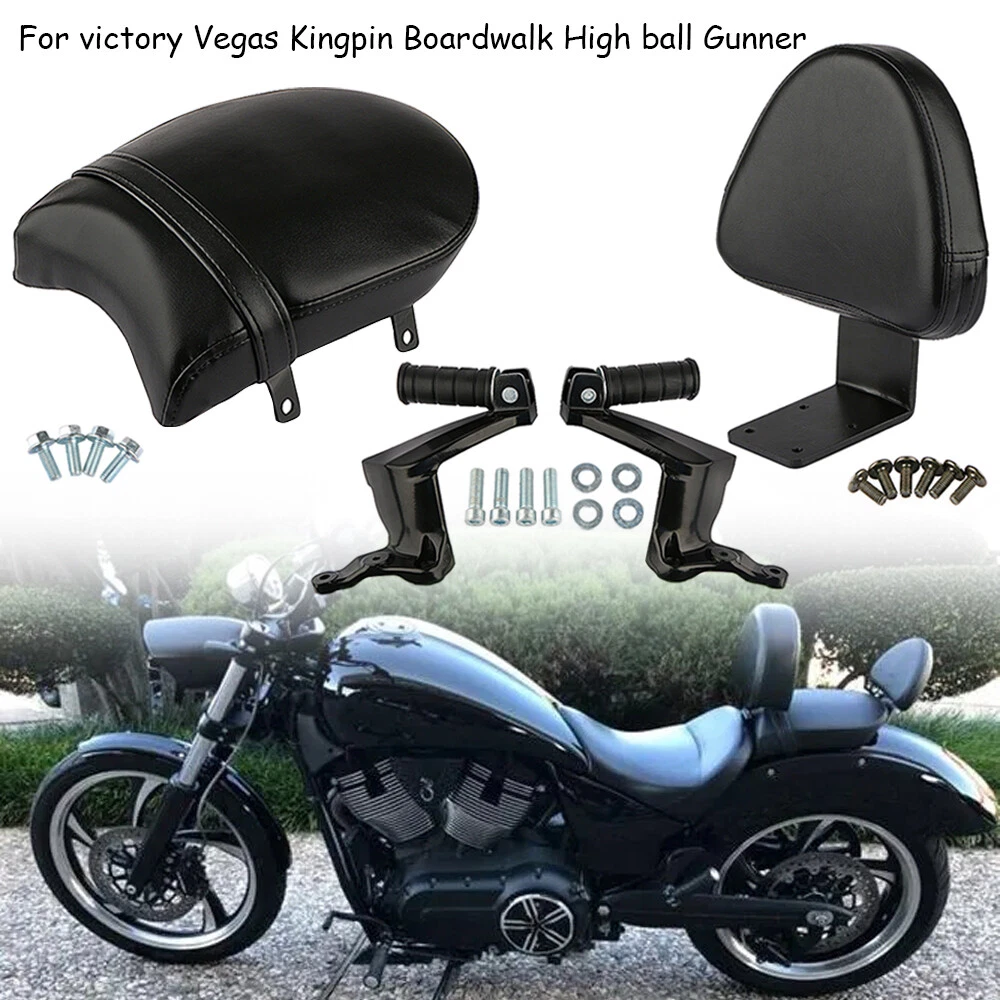 Rear Passenger Seat Backrest Sissy Pad Foot Pegs For Victory