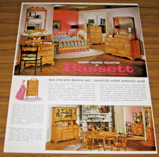 1963 Print Ad Bassett Chimney Corners Collection Furniture Bedroom,Dining Rooms