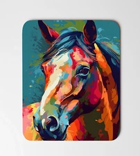 Colorful Horse Abstract Art Desk Mouse Pad 8"x9.5" Non Slip Rectangle Mousepad