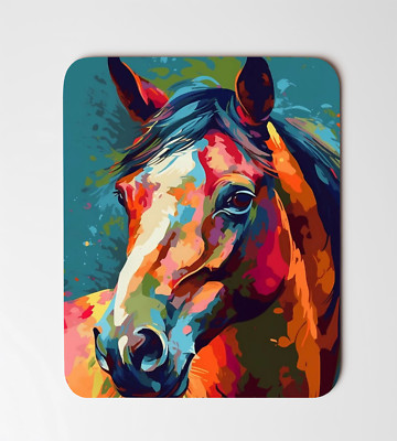 Colorful Horse Abstract Art Desk Mouse Pad 8''x9.5'' Non Slip Rectangle Mousepad