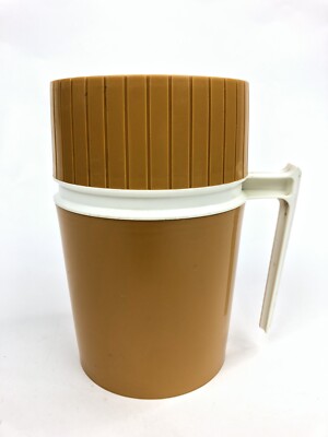 Vintage Thermos Hot or Cold Food Container Gold Model 7002 10 oz Retro