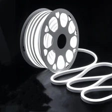 32.8ft 12V LED Neon Rope Light Strip Waterproof In/Outdoor Home Building Decor