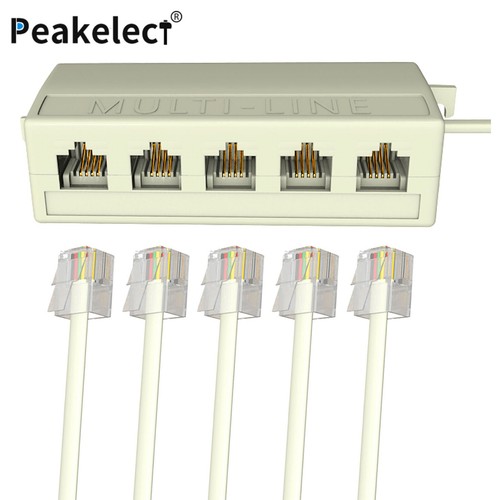 Five Way Telephone Splitter RJ11 6P4C Male to 5 Female Outlet Ports Sockets - Picture 4 of 5