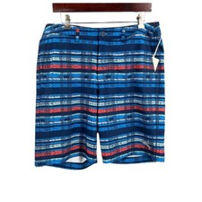 Tommy Bahama Swim Trunks Blue Striped 9  Inseam Preppy Vacation Size 32 New