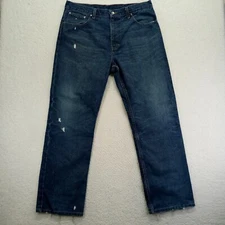 Tommy Hilfiger East Fit Jeans Mens 36x32 Blue Distressed Cotton Dark