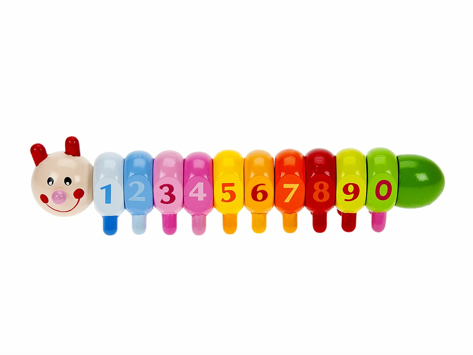 Mousehouse Gifts Wooden Toy Cute Caterpillar Number Puzzle for Early Learning
