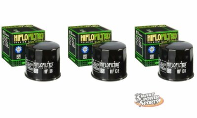 3 Genuine HiFlo HF138 Oil Filter - Suzuki Motorcycle & ATV *FREE PRIORITY SHIP*