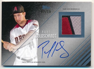 2018 Topps Reverence PAUL GOLDSCHMIDT  Patch Relic On-Card Auto #02/10  SSP