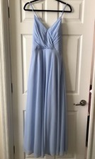 davids bridal bridesmaid dress 12 (altered to Size 8) ice blue F20064