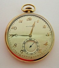 Solid 14k Gold Waltham Colonial Series 15 Jewels Pocket Watch Working Wind Up