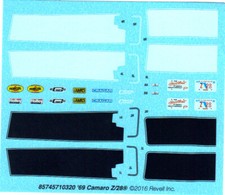 69 1969 Chevy Camaro RS Z28 SS 1/25 waterslide decal sheet white black stripes