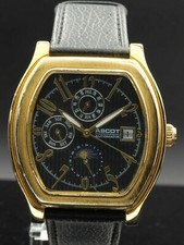 ASCOT Uhr Automatik Chronograph vergoldet mit Glasboden 